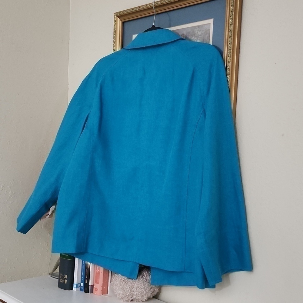 100% Irish Linen Talbots Blazer Jacket Contemporary Career Office Formal Dressy - Picture 12 of 16